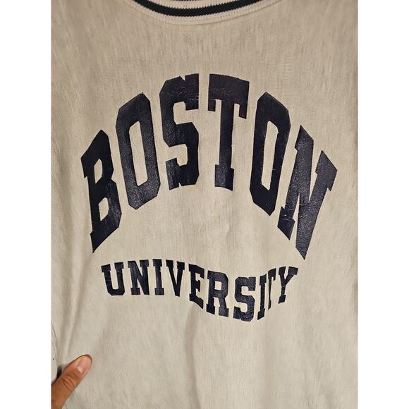 Vintage 1990s BOSTON UNIVERSITY Northwest Knitting Mills Crewneck Sweatshirt XL - Picture 2 of 10